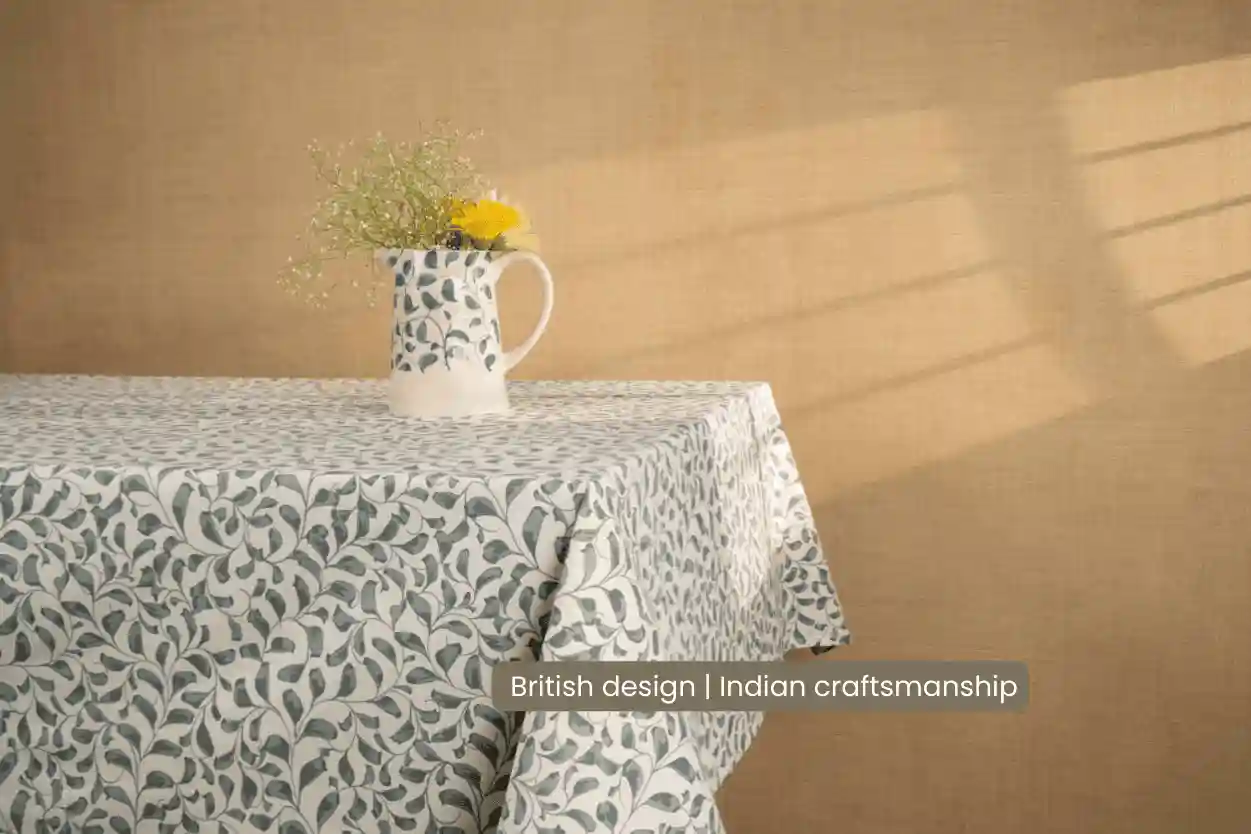 Scroll 100% Cotton Everyday Reusable Tablecloth | Lovable Blue 